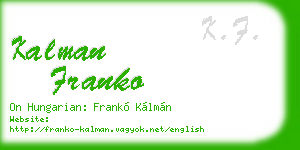 kalman franko business card