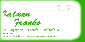 kalman franko business card